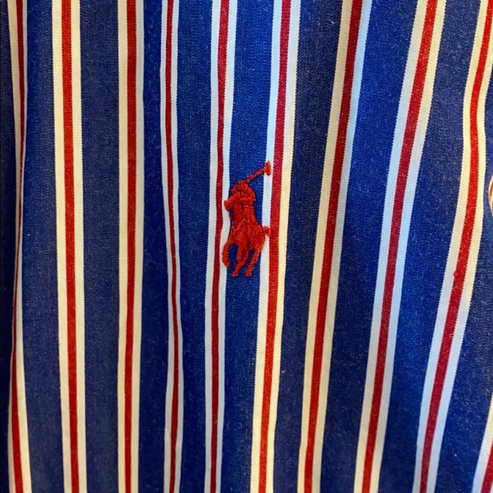 Ralph Lauren RWB stripe Dress Shirt Sz L - Picture 2 of 5